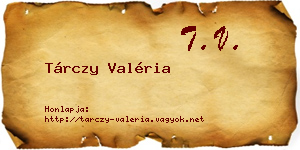 Tárczy Valéria névjegykártya