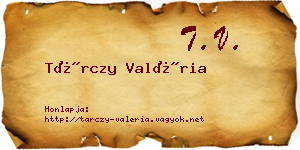 Tárczy Valéria névjegykártya